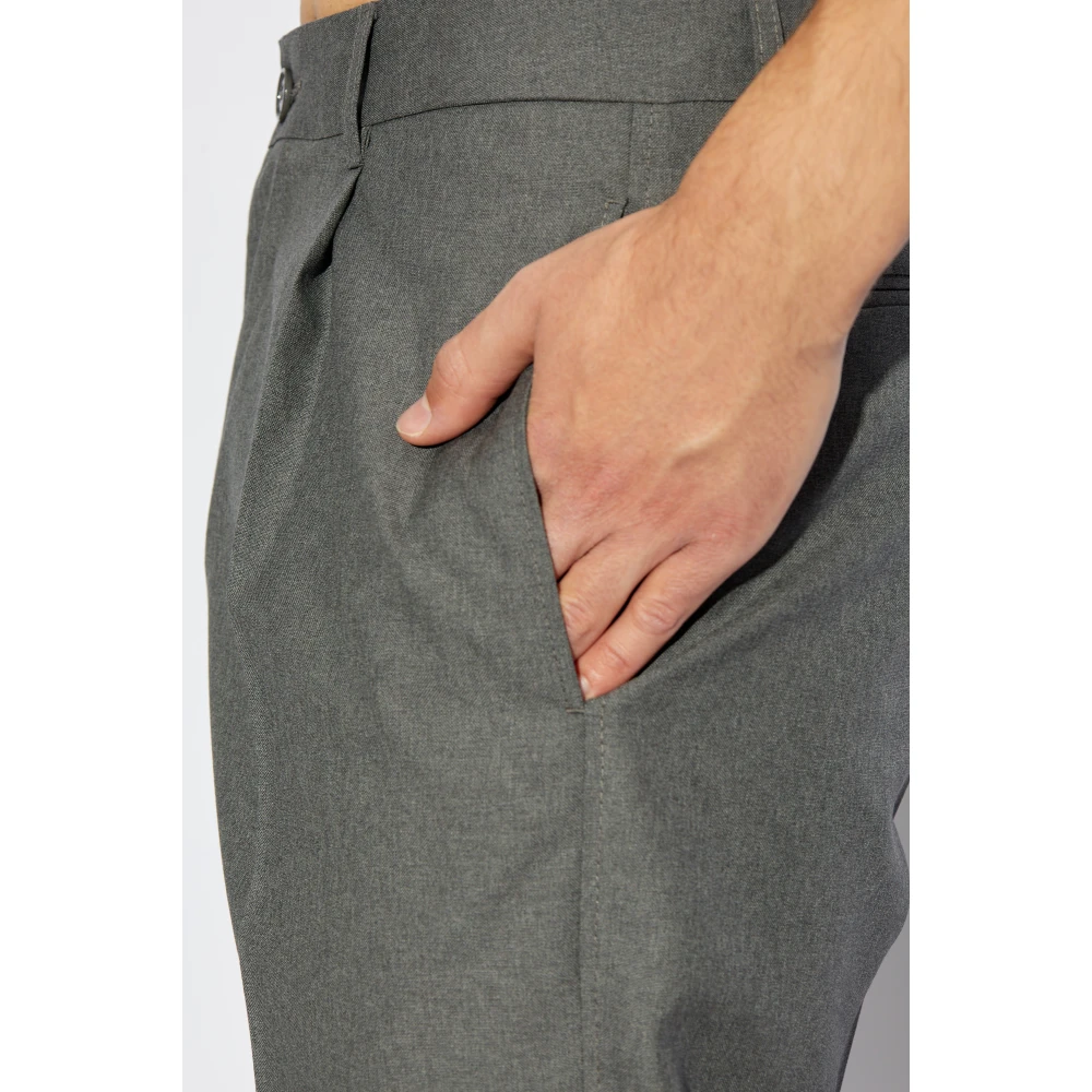 Marni Wollen broek met plooien Gray Heren