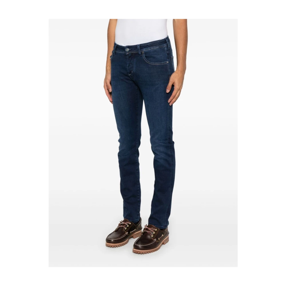 Jacob Cohën Indigo Blauwe Klassieke Five-Pocket Jeans Blue Heren