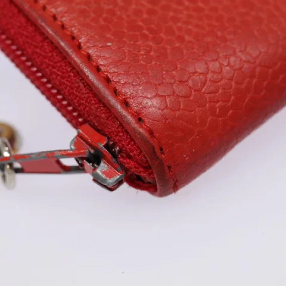 Chanel Vintage Pre-owned Leather wallets Red Dames
