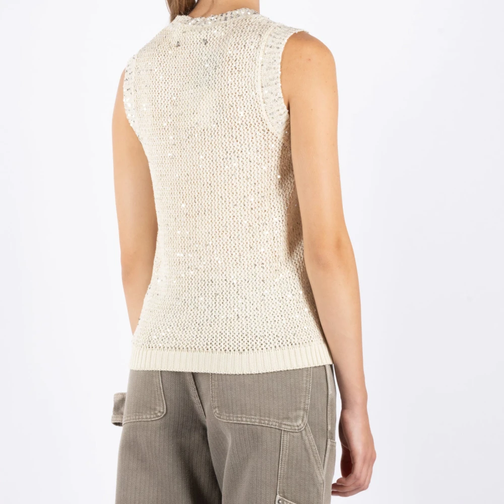 Golden Goose Crewneck Sweater Update Collectie Beige Dames