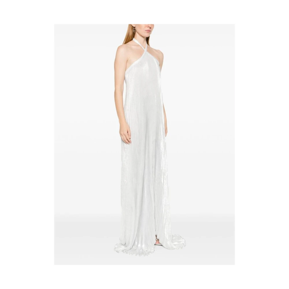 L'idée Metallic Halternek Jurk met Asymmetrische Zoom Gray Dames
