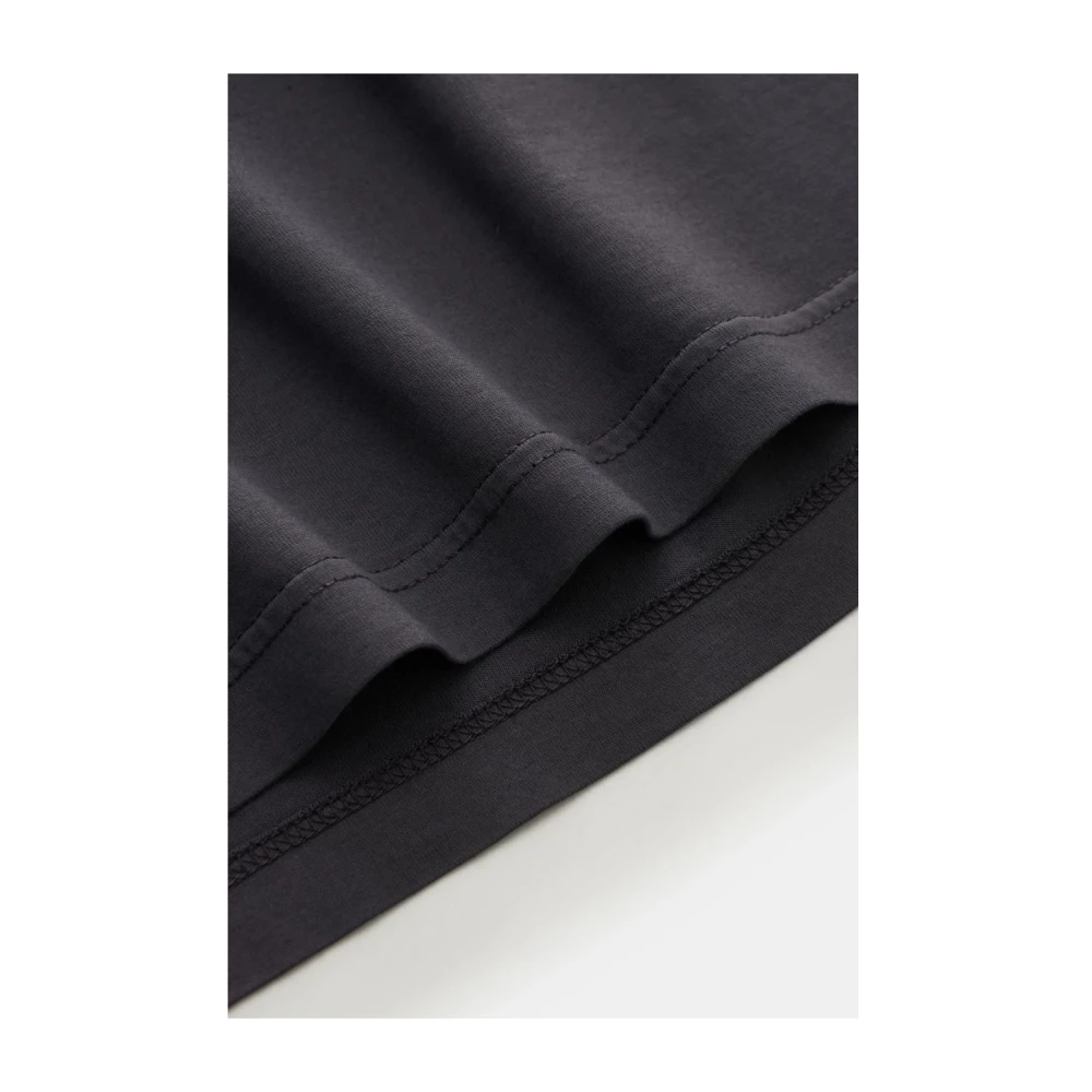 Fedeli Donkergrijze polo met lange mouwen Black Heren