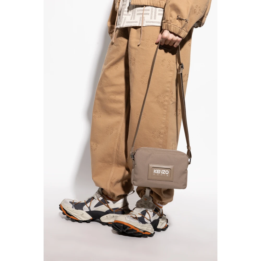 Kenzo Schoudertas met logo Beige Heren