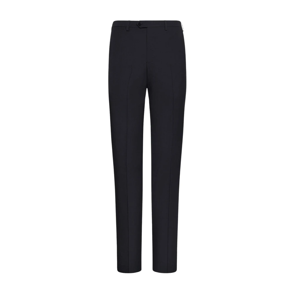Kiton Navy Blauwe Wol Formele Broek Blue Heren