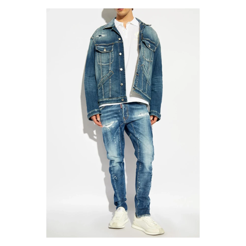 Dsquared2 Navy Blauwe Jas Blue Heren