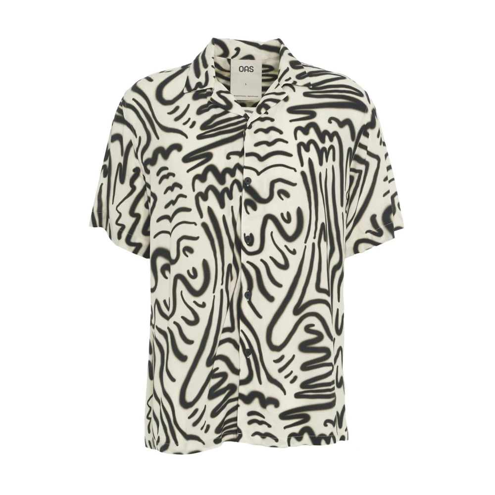 OAS Zwarte Viscose Shirt Aerosol Black Heren