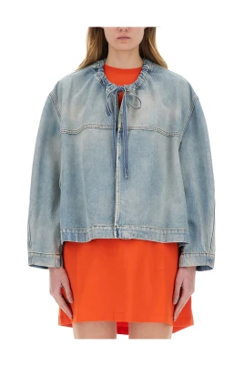 Oversized Cropped Denim Jacka