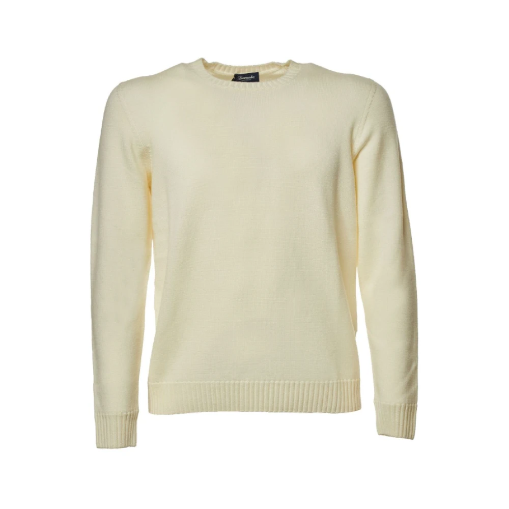 Drumohr Ronde Hals Sweater in Roomwit Beige Heren