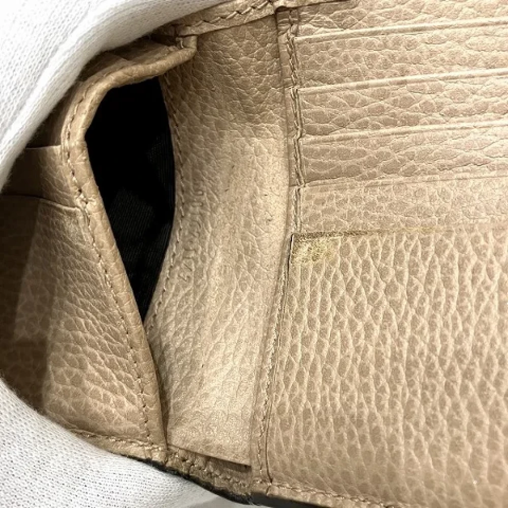 Gucci Vintage Pre-owned Leather wallets Beige Dames