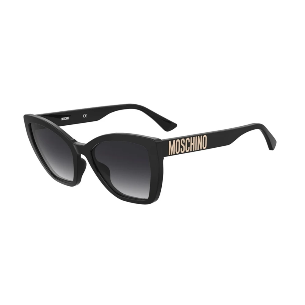 Moschino Zwarte zonnebril met donkergrijze getinte glazen Black Unisex