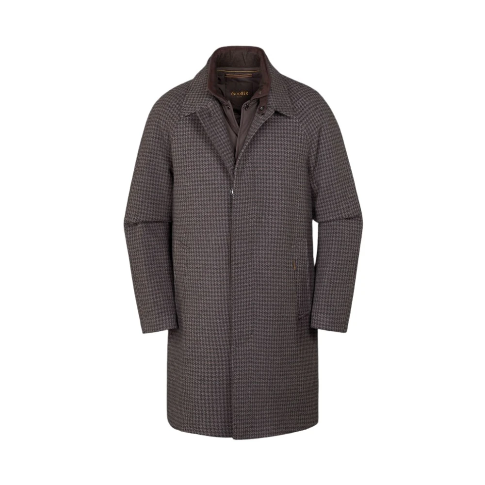 Moorer Men's Gray Single-Breasted Coats, L, Marden Coat