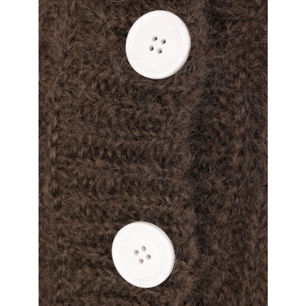 Chopova Lowena Grijze Mohair Ribgebreide Vest Gray Dames