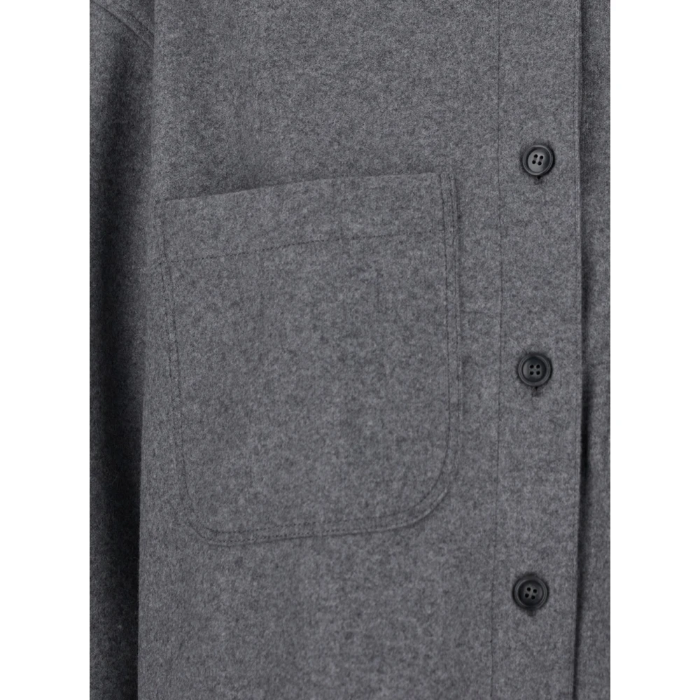 Andamane Grijze Oversized Wollen Jas voor Vrouwen Gray Dames