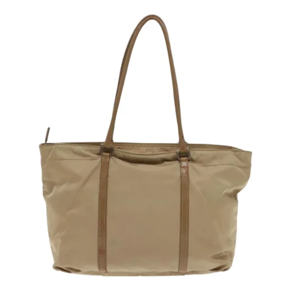 Prada Vintage Pre-owned Nylon prada-bags Beige Dames