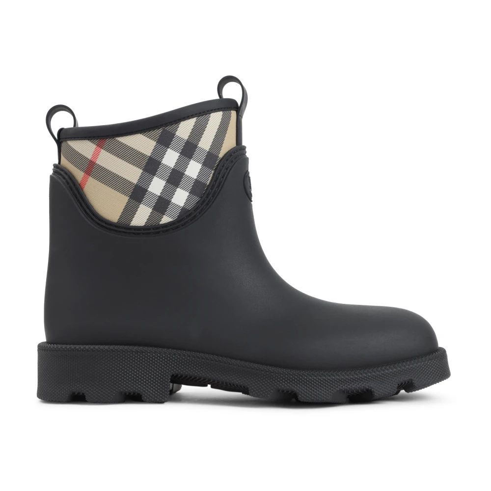 Burberry Men's Black Wellies, 8 Uk, Marsh Stamp Ankle Boots