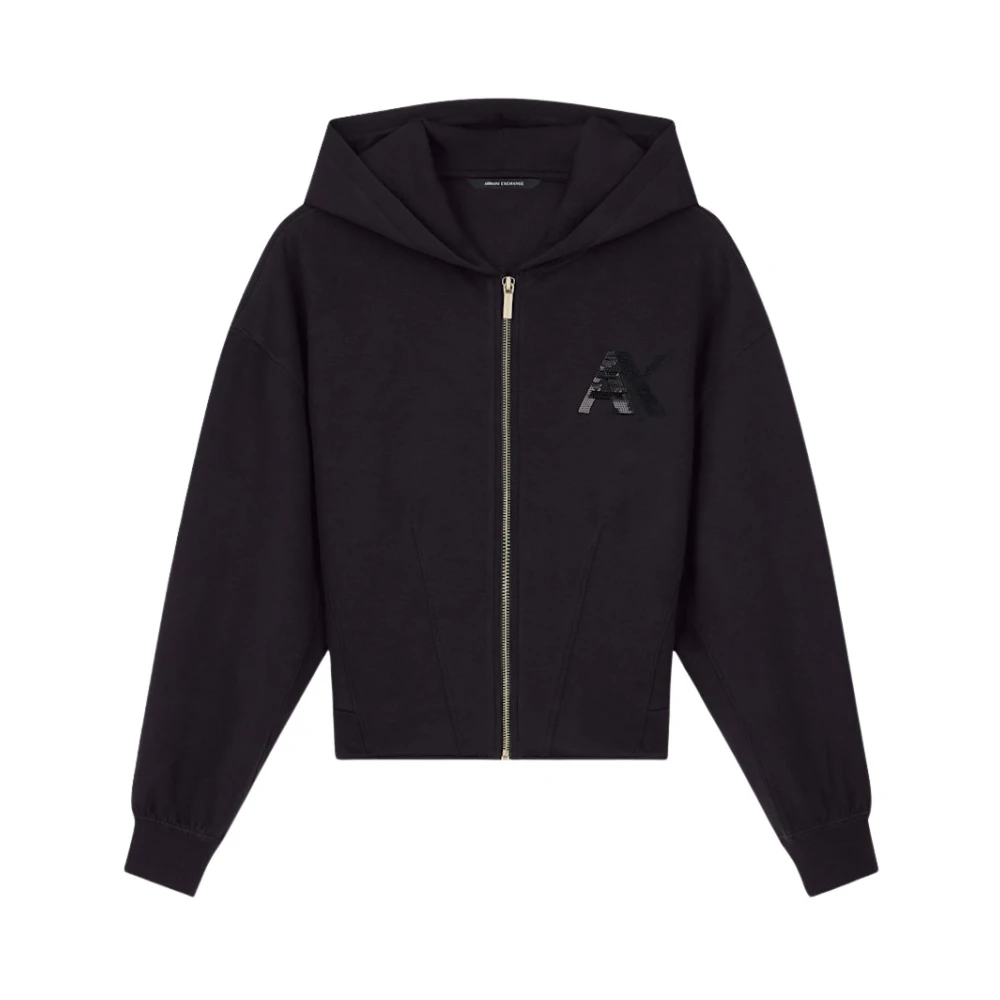 Armani Exchange Black Sweatshirt Stretch Viscose Scuba - Image 2