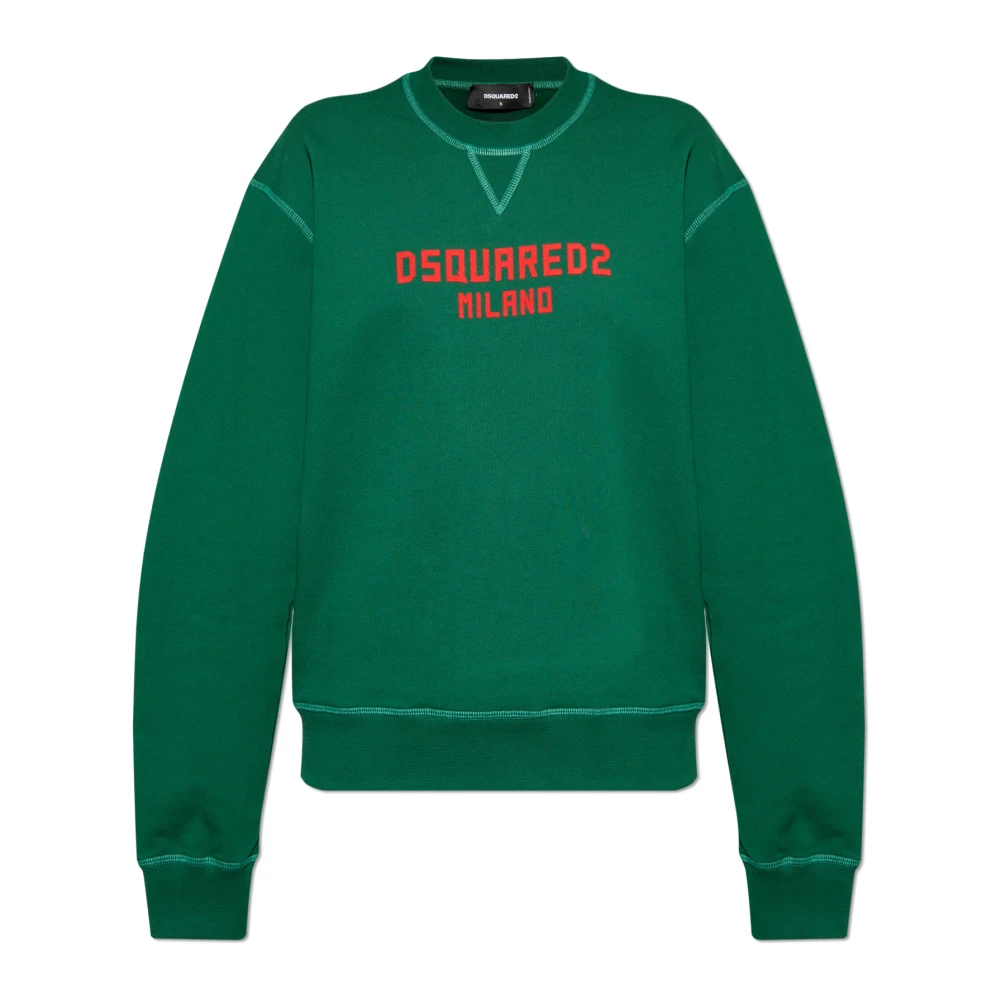 Dsquared2 Sweatshirt med logotyp Green, Dam