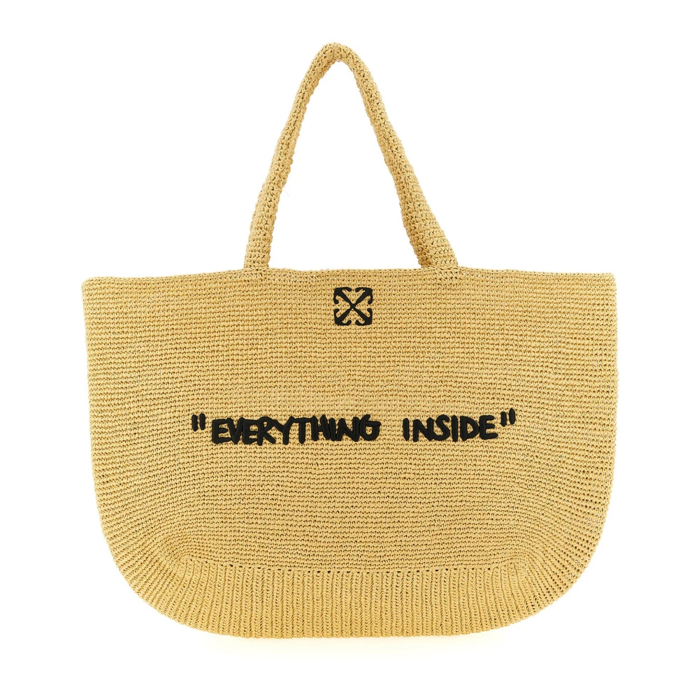 Off White Women's Beige Shopping Bags, One Size, Jitney Tote Bag