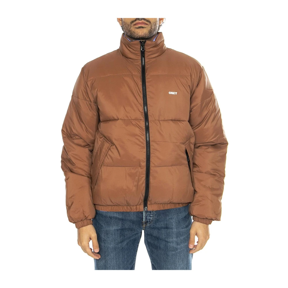 Obey Mannelijk Bruin Jassen Heren, L, Omkeerbare Jas