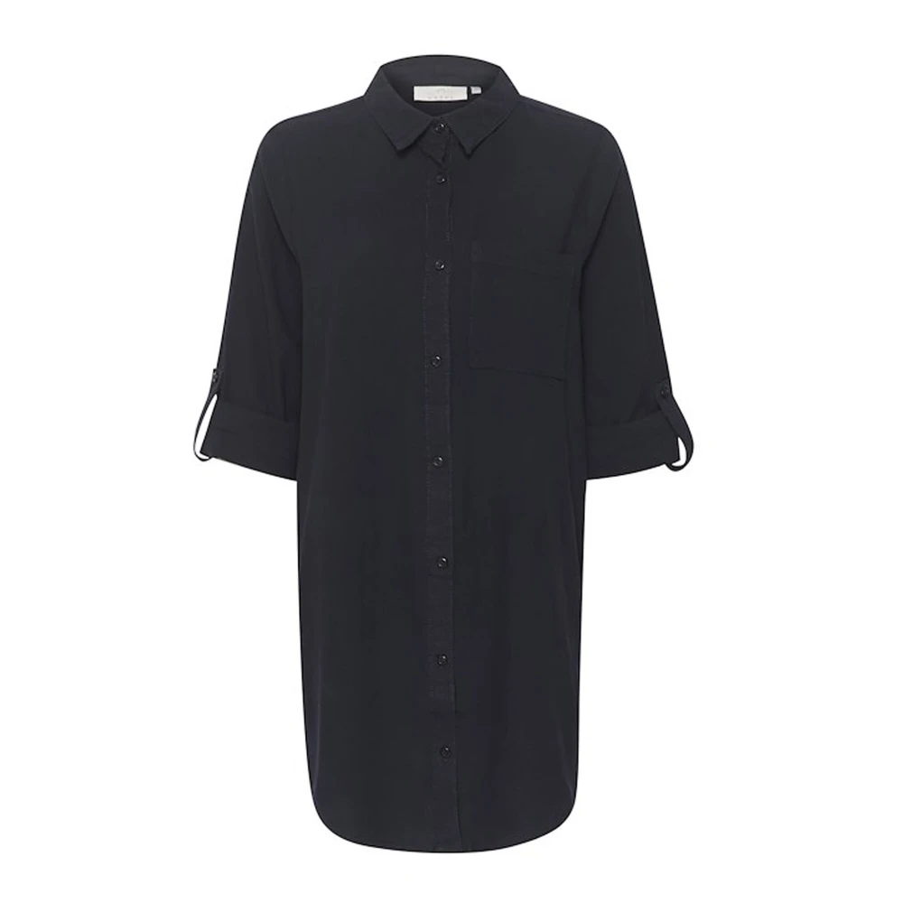 Kaffe Midnight Marine Shirt Tuniek Top Black Dames