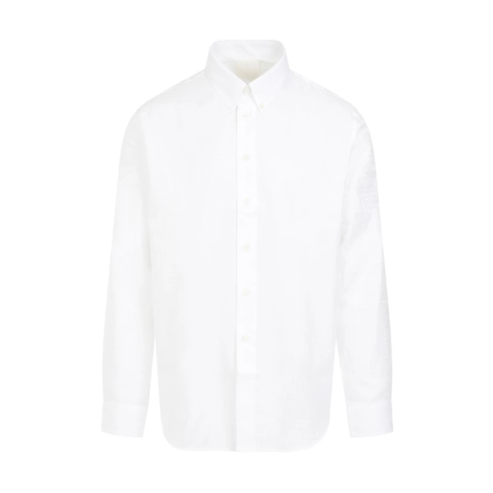 Givenchy Wit katoenen overhemd met 4G-logo White Heren