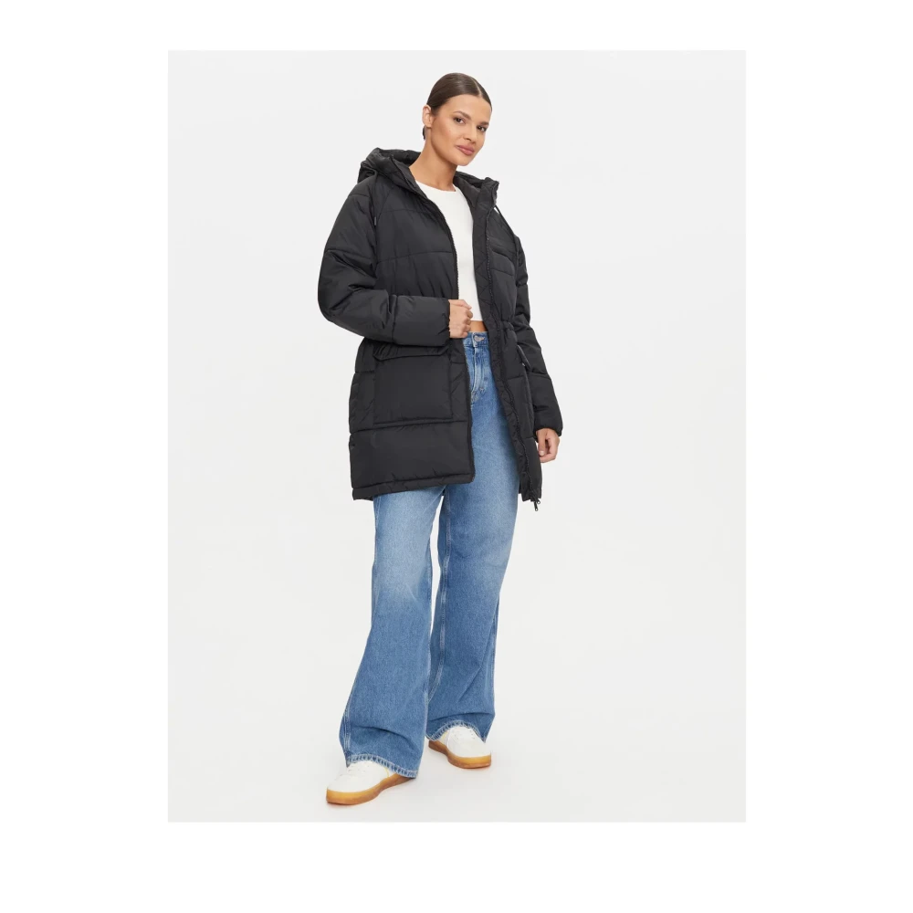 Tommy Jeans Zwarte nylonjas met capuchon Black Dames