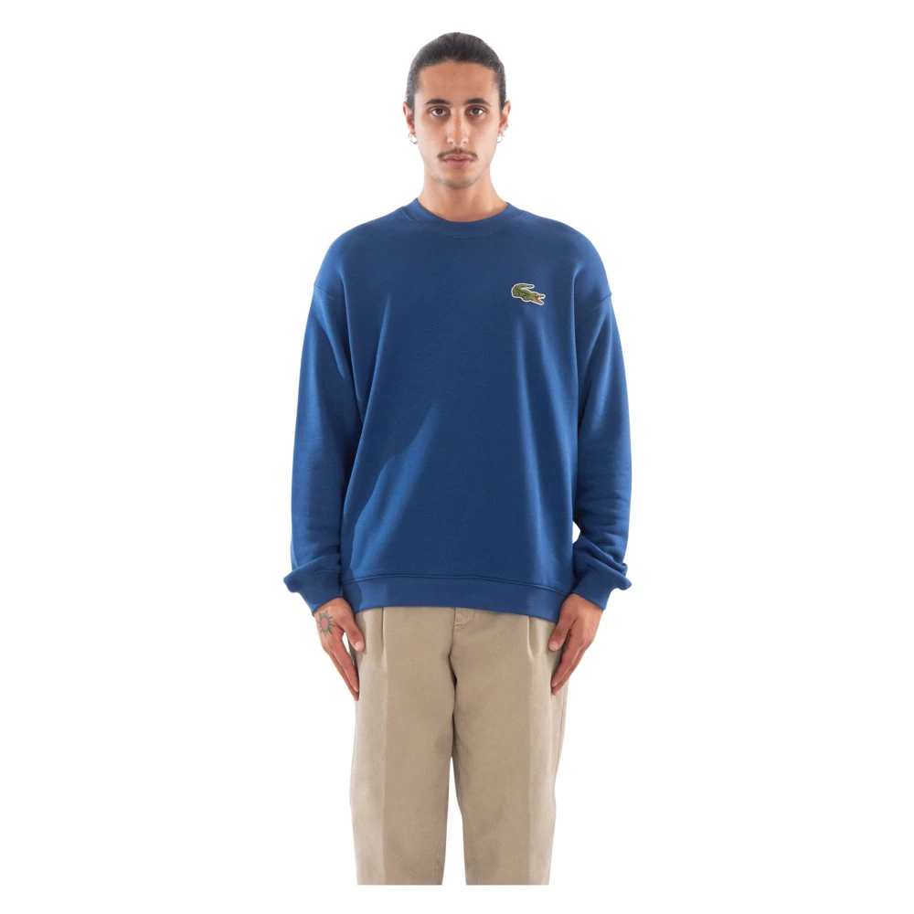 Lacoste Mysig Fleece Sweatshirt i HBM Blue, Herr