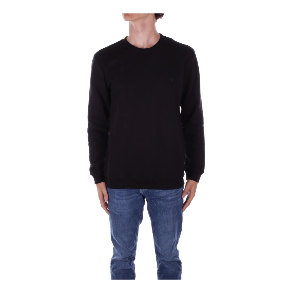 Dondup Zwart Logo Zij Sweater Black Heren