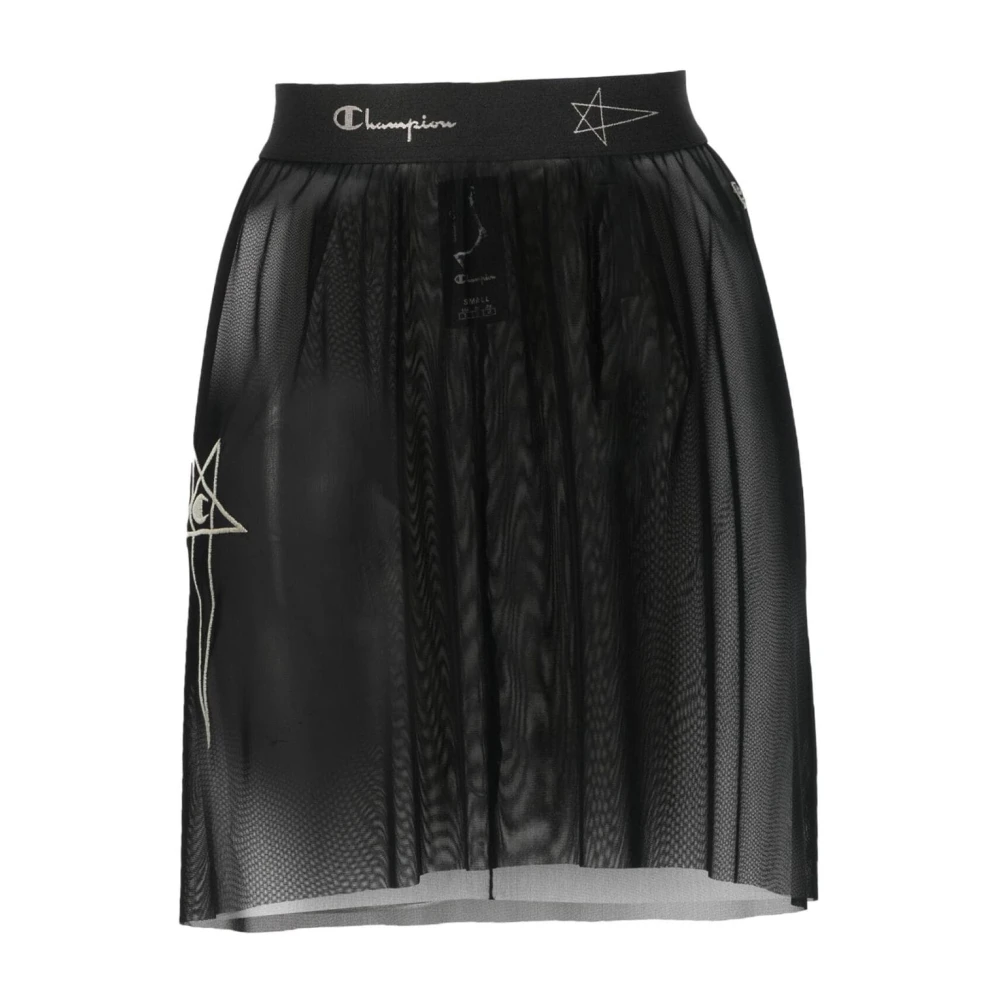 Rick Owens Logo-Waistband Sheer Rok Black Dames