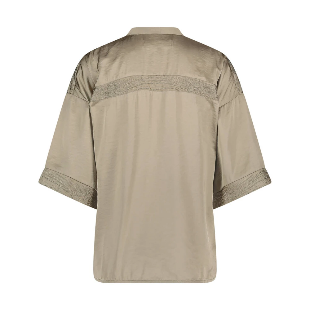 Nukus Zijden Nina Top Beige Dames
