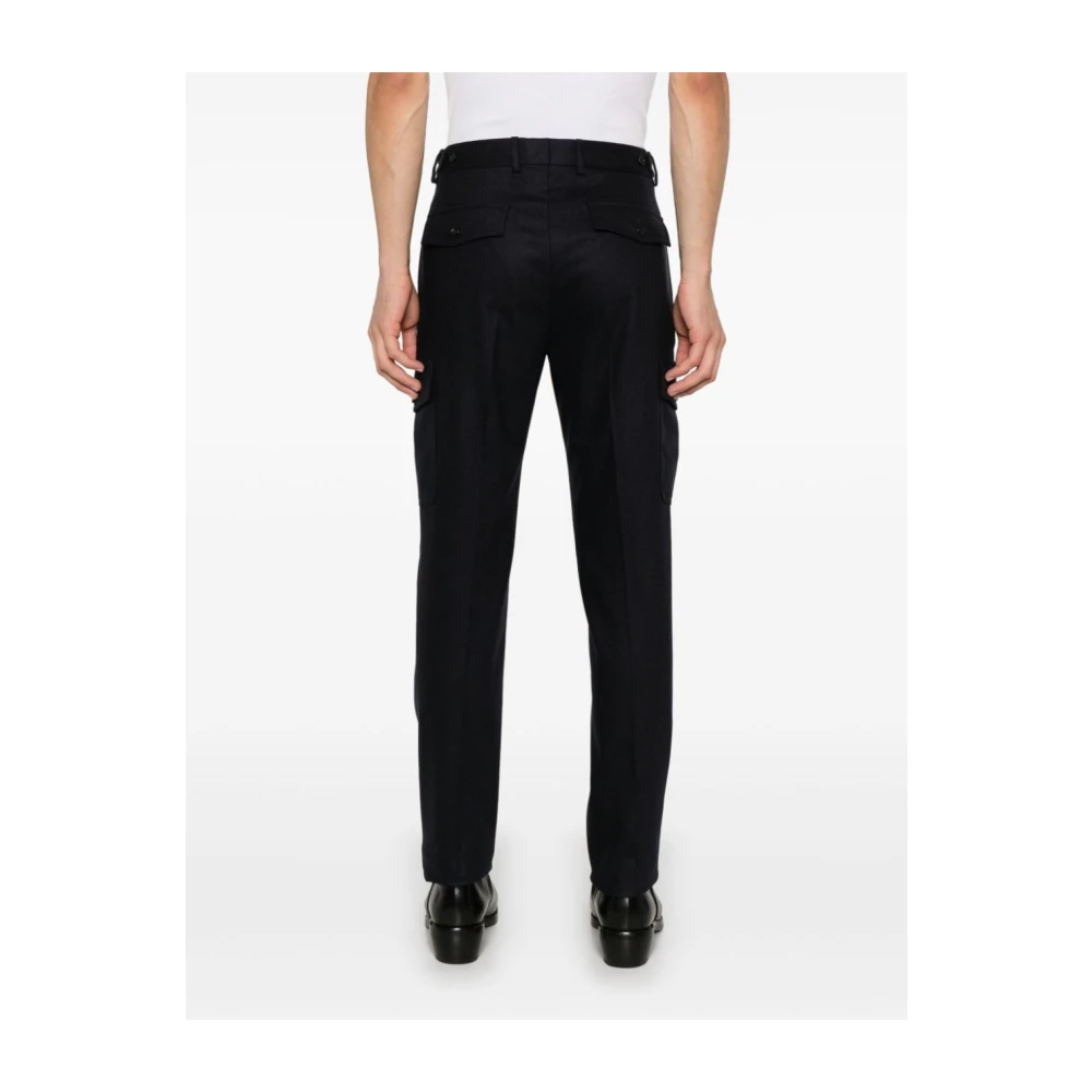 Incotex Middernachtblauwe Katoenmix Broek Black Heren