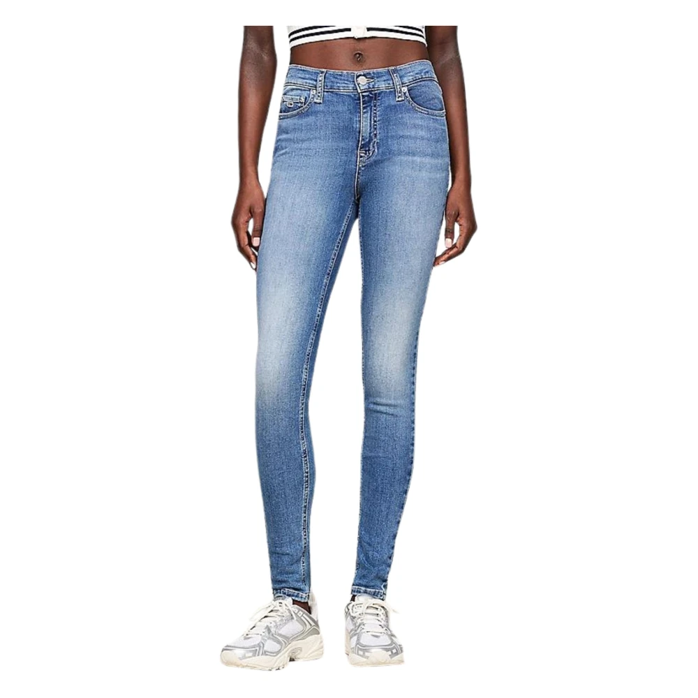 Tommy Hilfiger Skinny Denim Jeans met Distressed Details Blue Dames