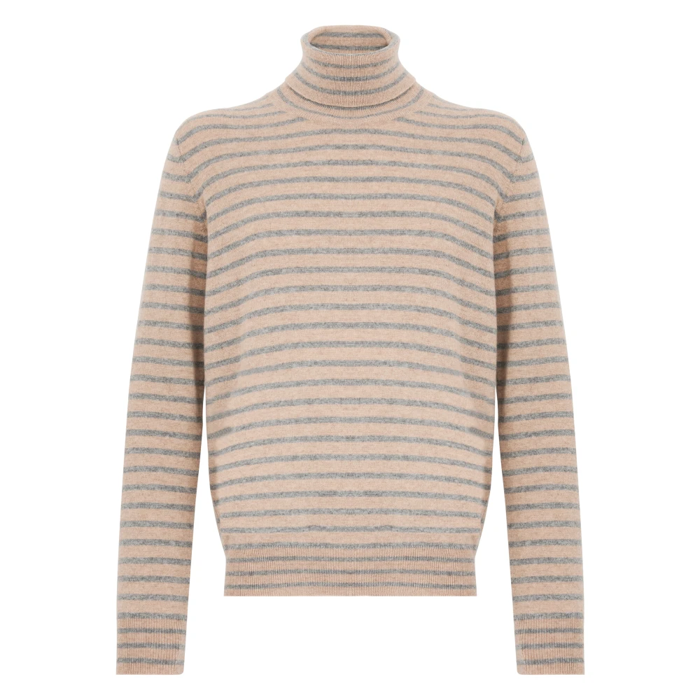 Amaránto Gestreepte wollen trui beige grijs Beige Heren