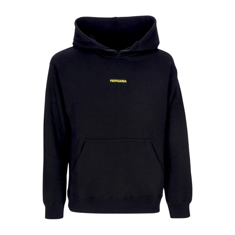 Propaganda Zwarte hoodie met geribbelde details Black Heren