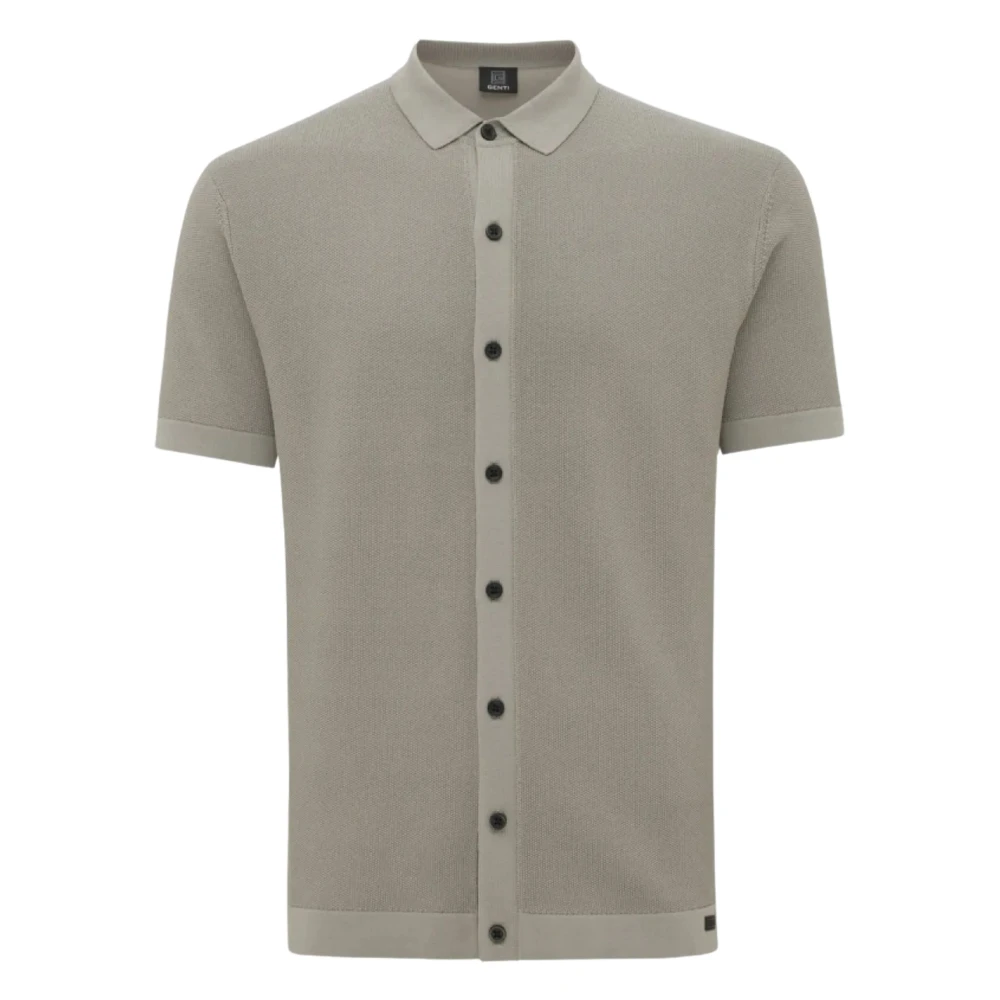 Genti Men's Green Short Sleeve Shirts, 2XL, Shirt 8 Buttons Ss