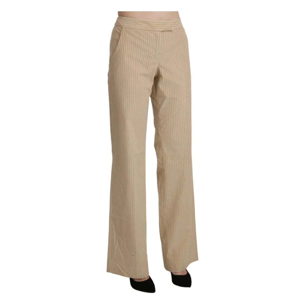 Ermanno Scervino Beige High Waist Wide Leg Broek Beige Dames