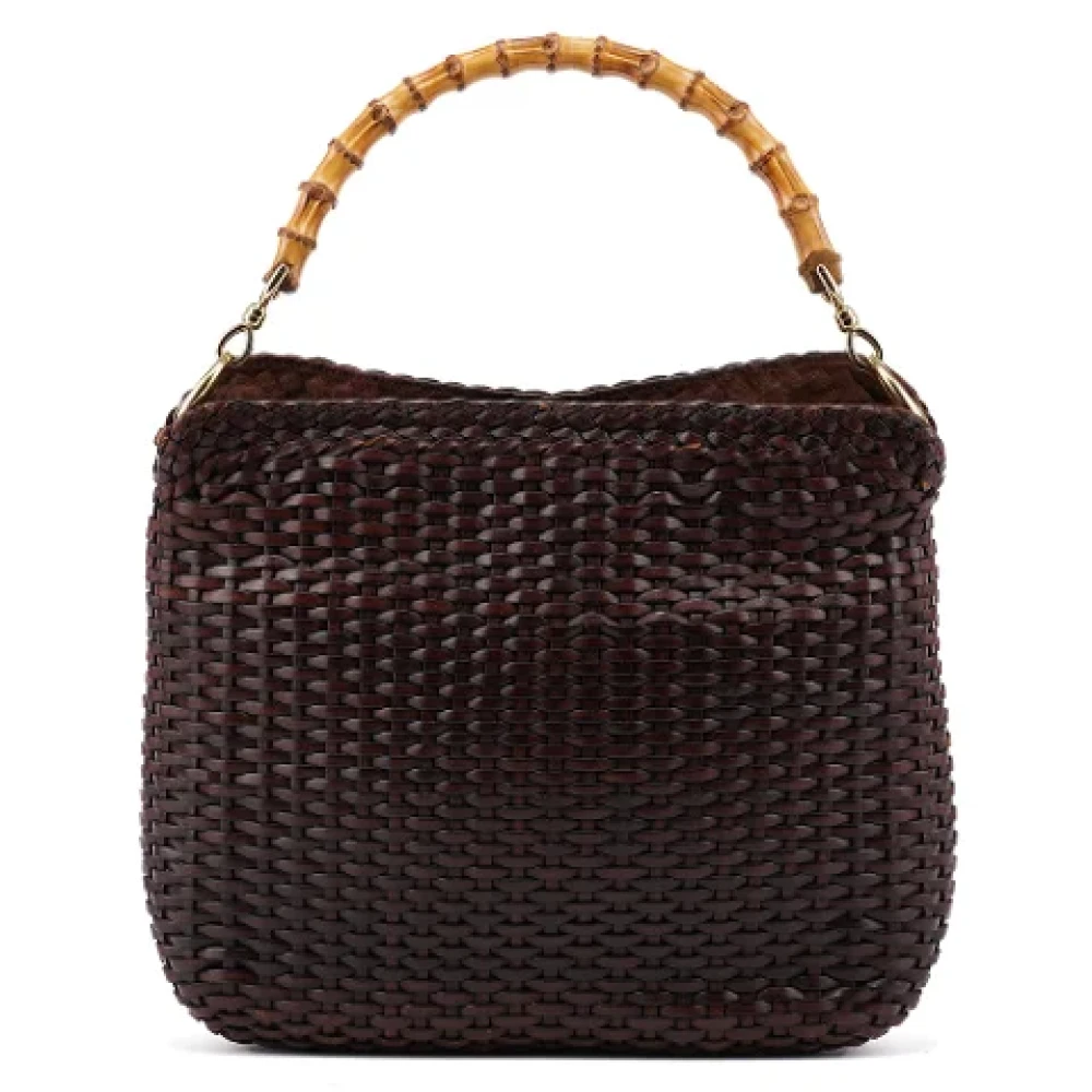 Gucci Vintage Pre-owned Leather handbags Brown Dames