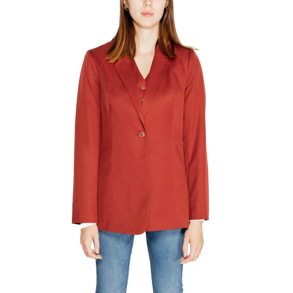 Vero Moda Women's Red Vmtara Ls Fitted Slit Blazer
