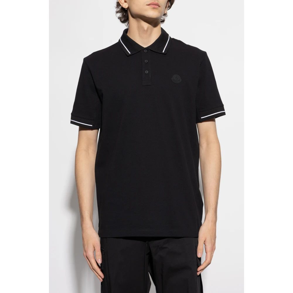 Moncler Polo met logo Black Heren