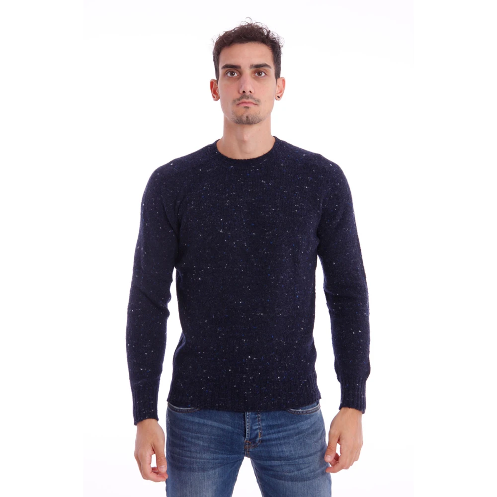 Drumohr Donegal Crew Neck Sweater Blue Heren