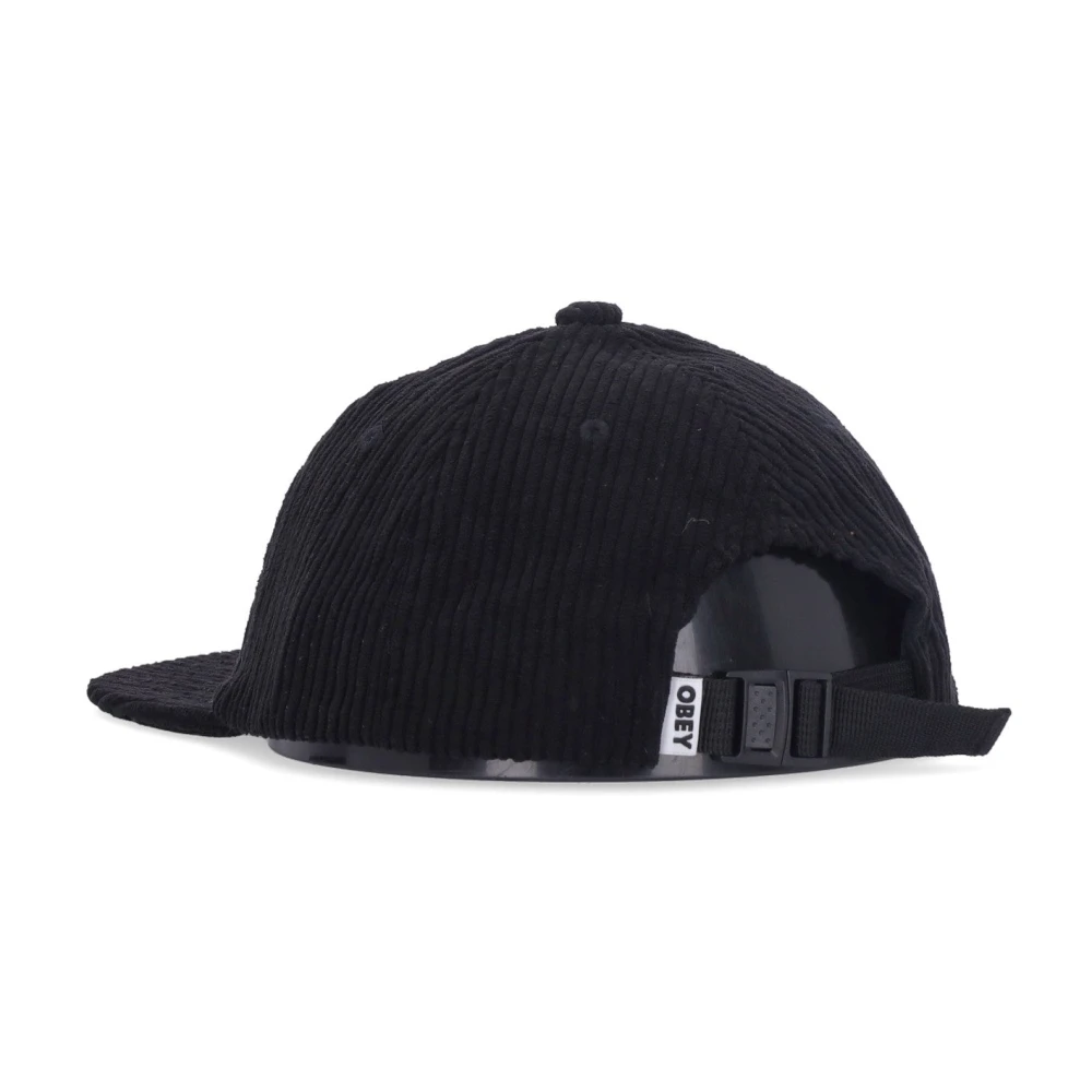 Obey Velvet Flat Visor Cap Bold Cord Black Heren