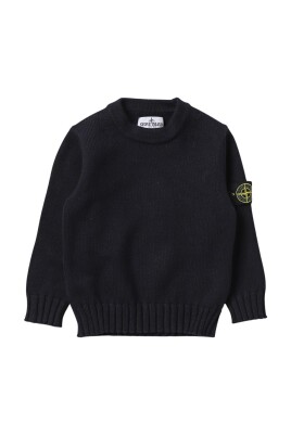 pull-en-tricot-col-rond-bleu