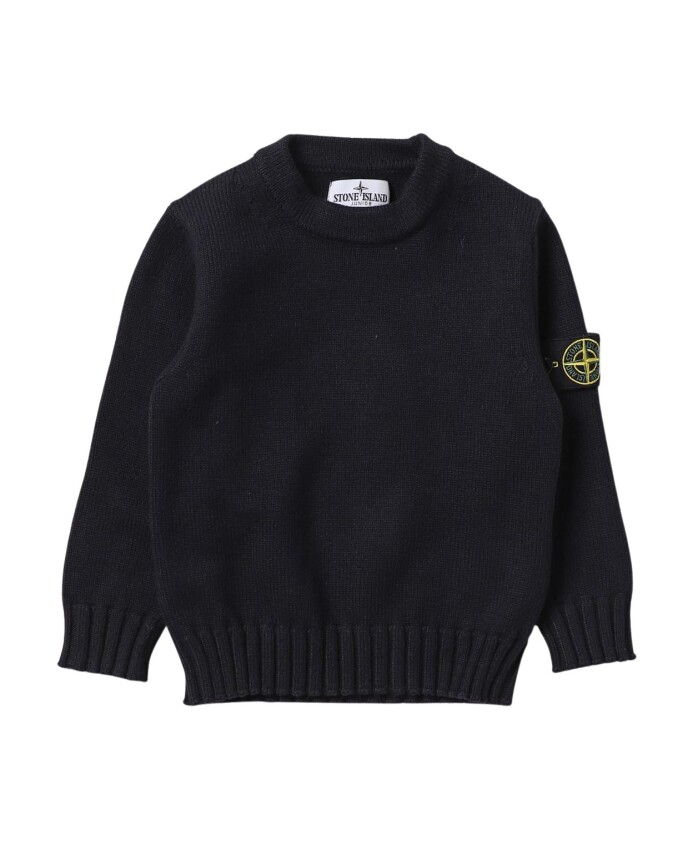 pull-en-tricot-col-rond-bleu