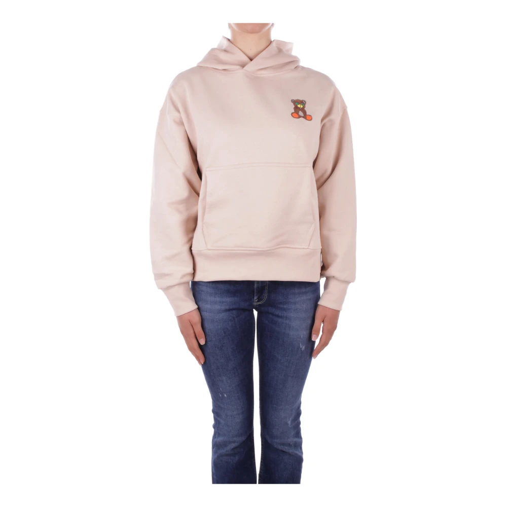 Barrow Zandkleurige Hoodie met Logo aan de Voorkant Beige Dames