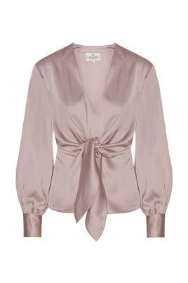 Rosa Blus med Knutband
