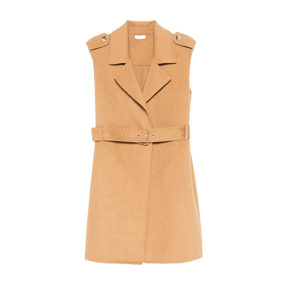 Liu Jo Beige Mouwloos Paillettenjasje Beige Dames