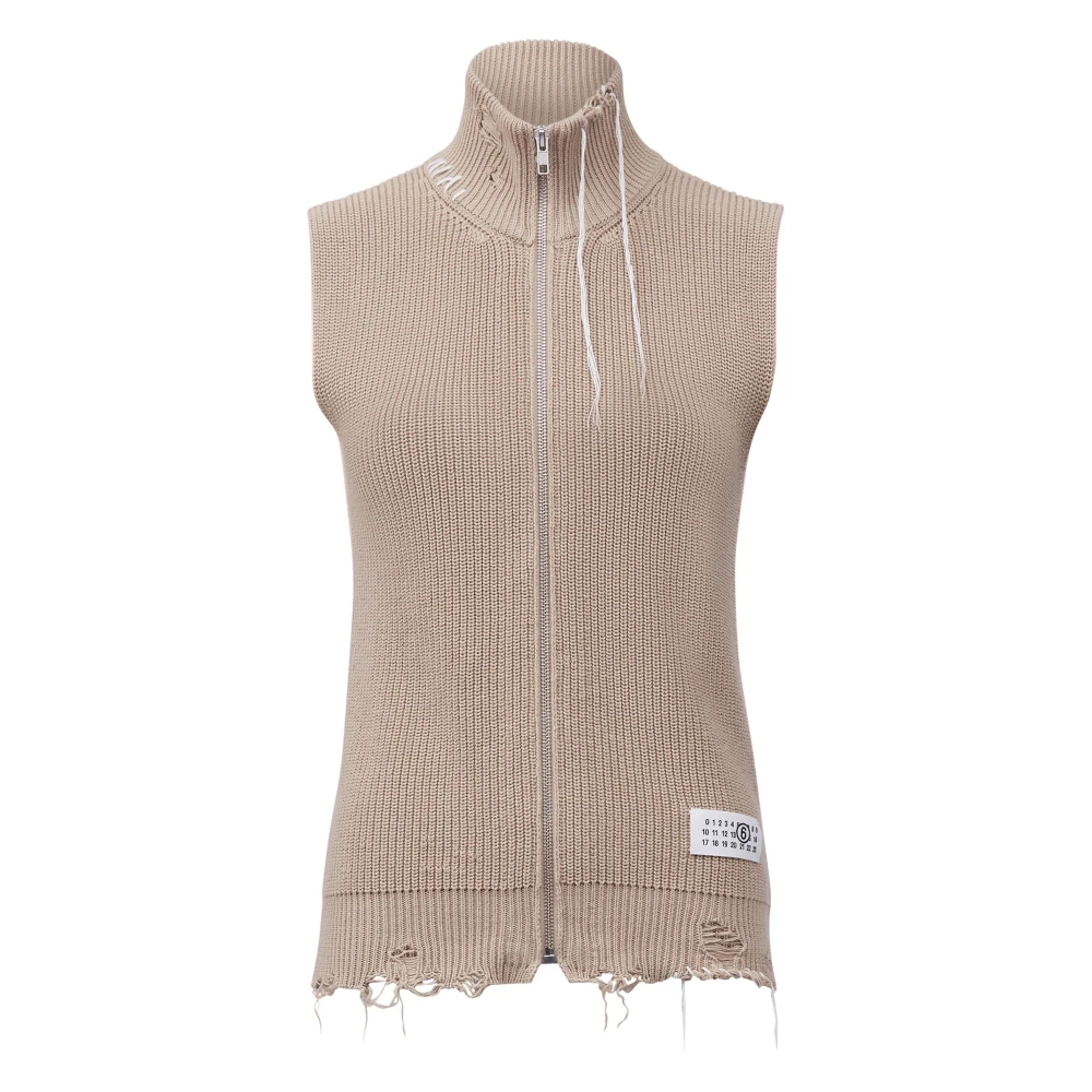 MM6 Maison Margiela Stijlvolle Gilet Beige Dames