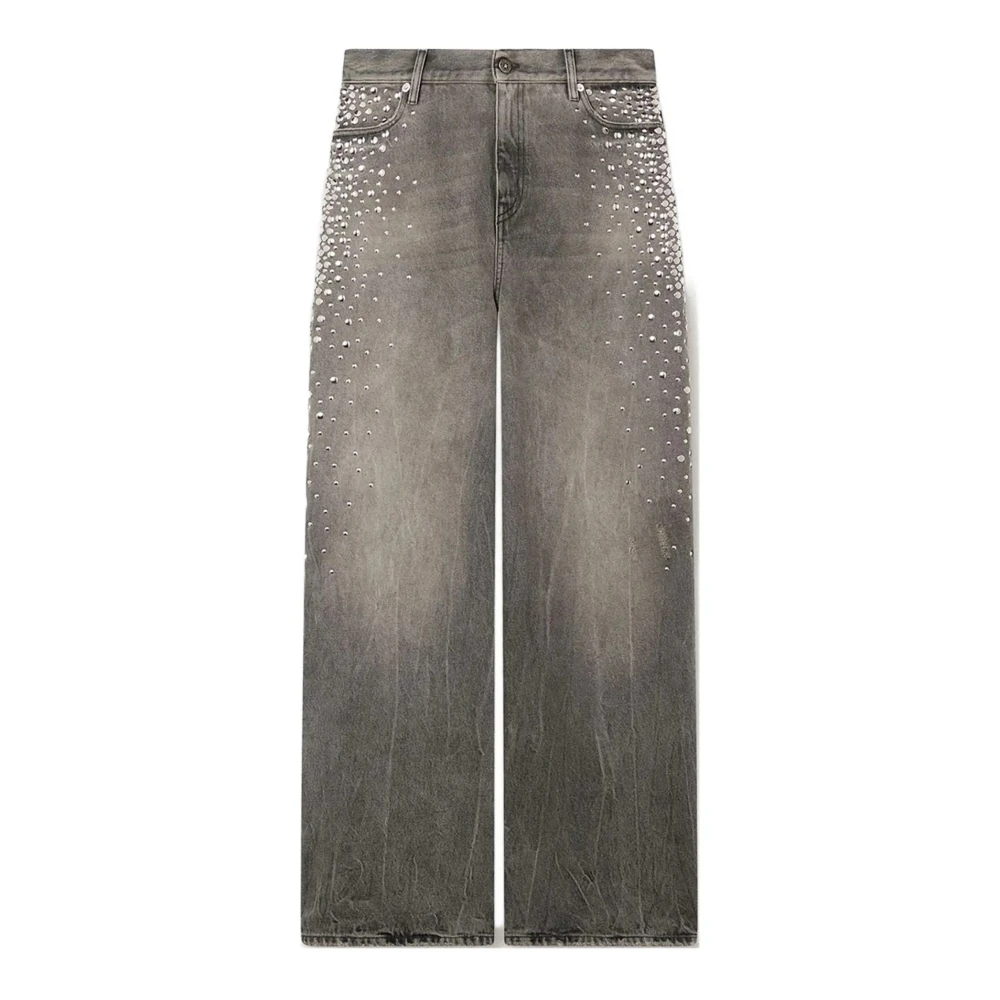 Golden Goose , Loose Fit Jeans, Female, Gray, W26, Melody Studded Jeans - Image 4