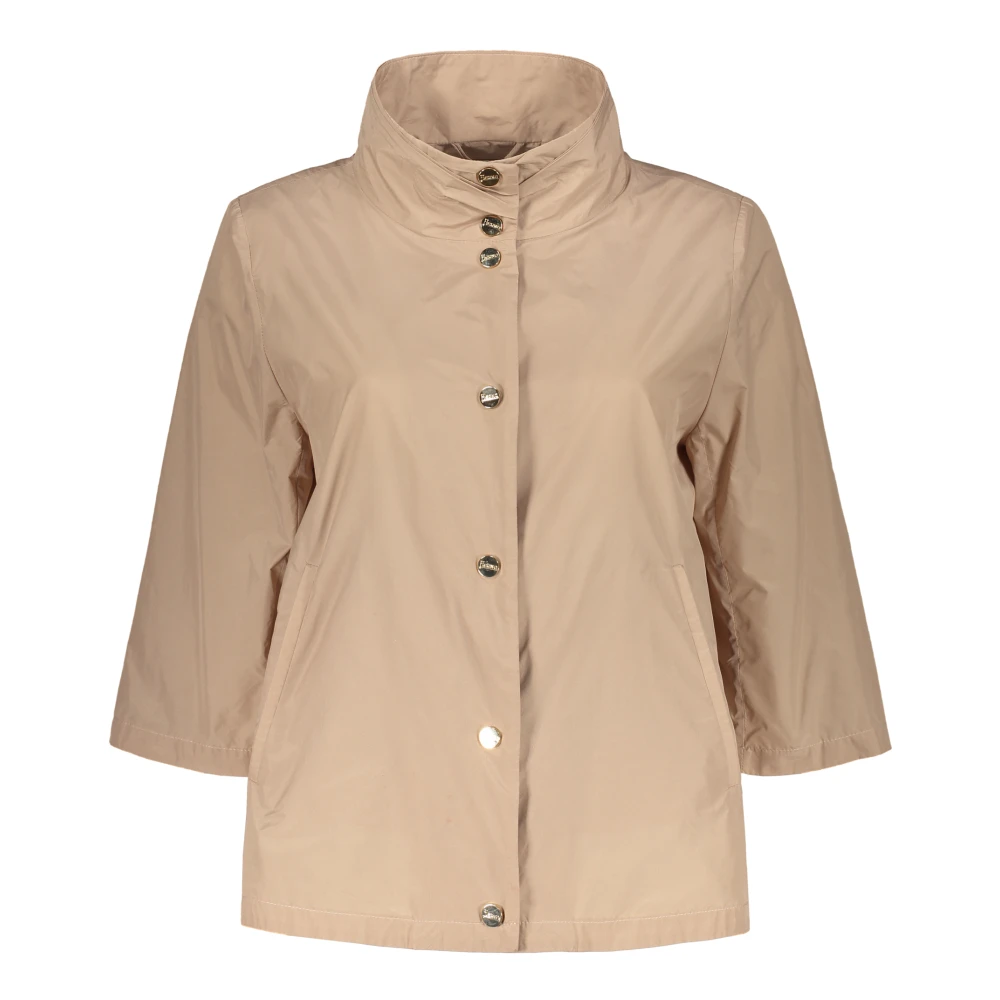 Herno Asymmetrische Techno Fabric Jas Pink Dames