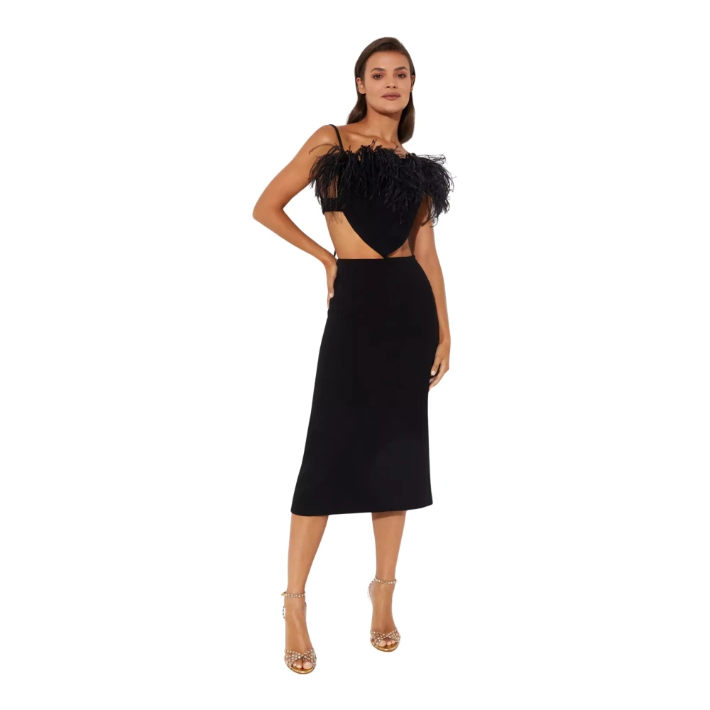 Mach & Mach Veren Black Heart Midi Jurk Black Dames